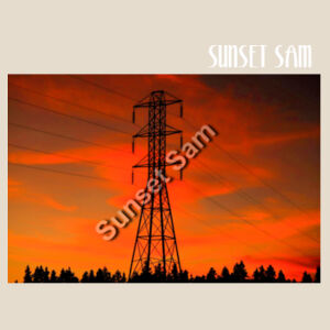 Sunset Powerline - Calico Tote Bag - Thread Project Design