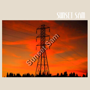 Sunset Powerline - AS Colour Womens Maple Organic Tee Design