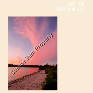 Beach sunset, front - Drawstring Backpack Design