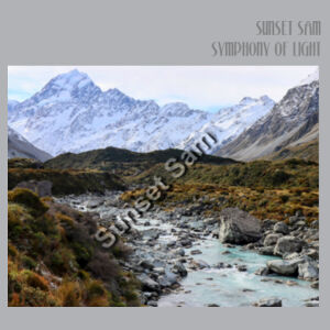 Curved creek from Mount Aoraki, front - AS Colour Womens Relax Zip Hoodie Design