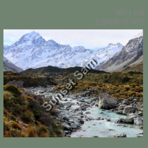 Curved creek from Mount Aoraki, front - AS Colour Womens Mali Tee Design