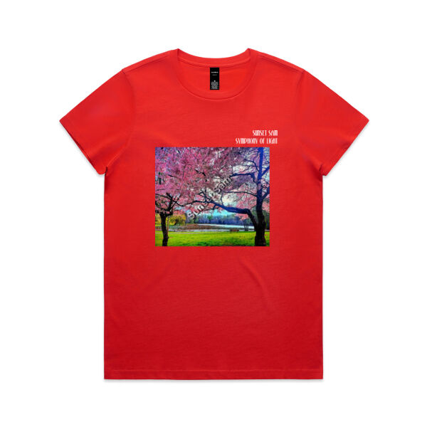 Cherry Lake, front - AS Colour Womens Maple Tee Thumbnail