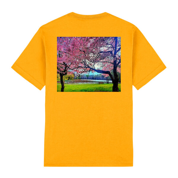 Cherry blossom Lake, Back picture - Alstyle Mens Tee Thumbnail