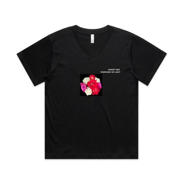 Rose posy - AS Colour Womens Martina V Neck Tee Thumbnail