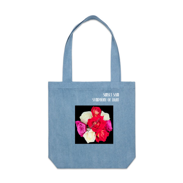 Rose posy - AS Colour Denim Carrie Tote Thumbnail