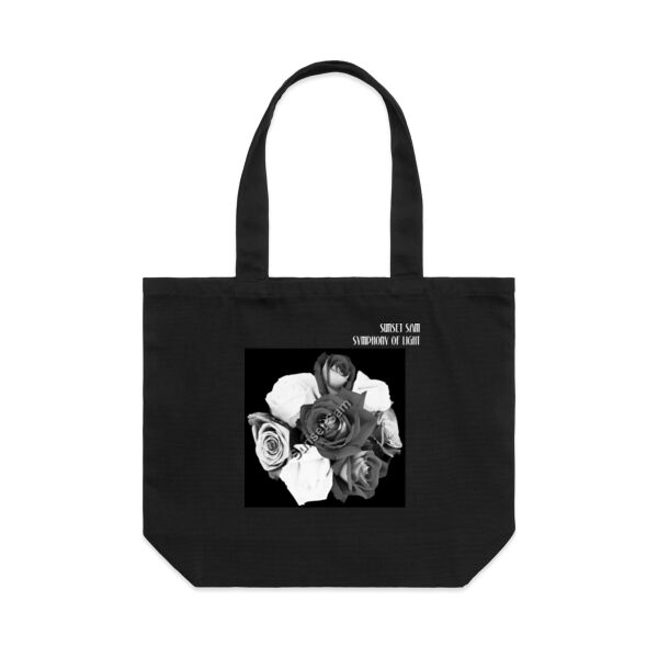 Black and white rose posy - AS Colour Shoulder Tote Thumbnail