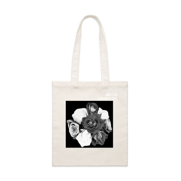 Black and white rose posy - AS Colour Parcel Tote Thumbnail