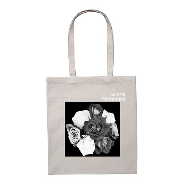 Black and white rose posy - Heavy Duty Canvas Tote with Gusset  Thumbnail