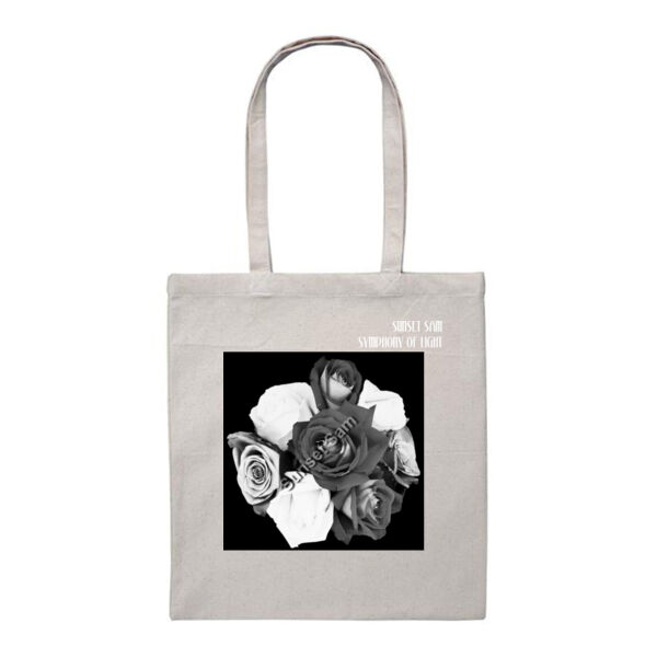 Black and white rose posy - Heavy Duty Canvas Tote Bag Thumbnail