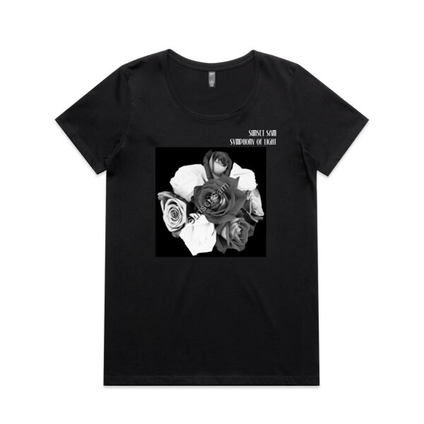 Black and white rose posy - AS Colour Womens Maple Scoop Tee Thumbnail