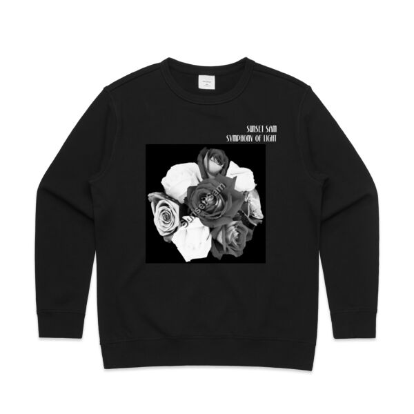 Black and white rose posy - AS Colour Womens Premium Crew Thumbnail