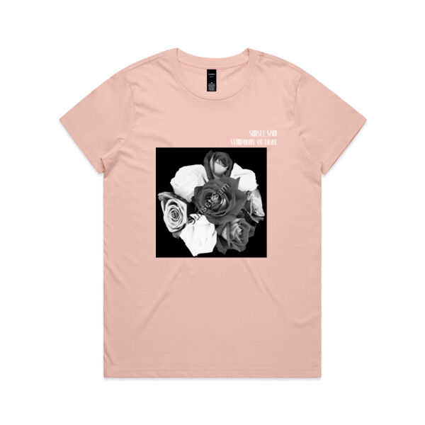 Black and white rose posy - AS Colour Womens Maple Tee Thumbnail