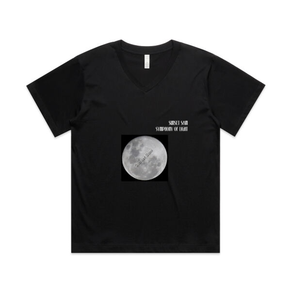Full Moon - AS Colour Womens Martina V Neck Tee Thumbnail