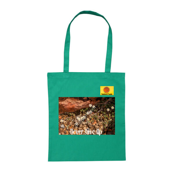 Flowers in the Rocks, Never give up - Tote Bag Thumbnail