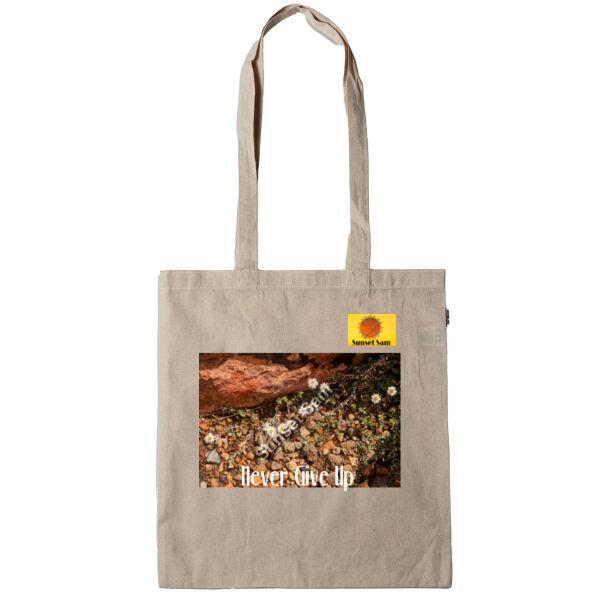 Flowers in the Rocks, Never give up - Calico Tote Bag - Thread Project Thumbnail