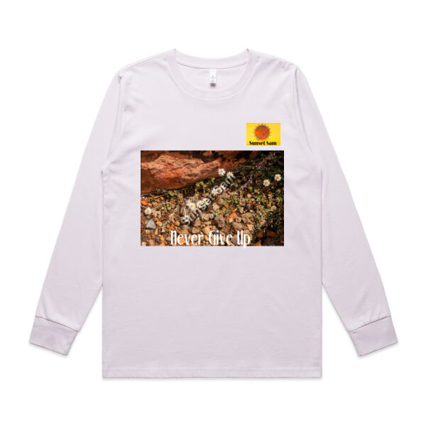 Flowers in the Rocks, Never give up - AS Colour Womens Classic Longsleeve Tee Thumbnail
