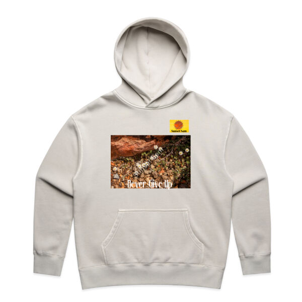 Flowers in the Rocks, Never give up - AS Colour Womens Relax Faded Hood Thumbnail