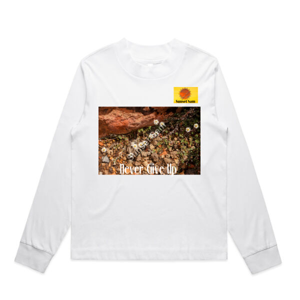 Flowers in the Rocks, Never give up - AS Colour Womens Mock Longsleeve Tee Thumbnail