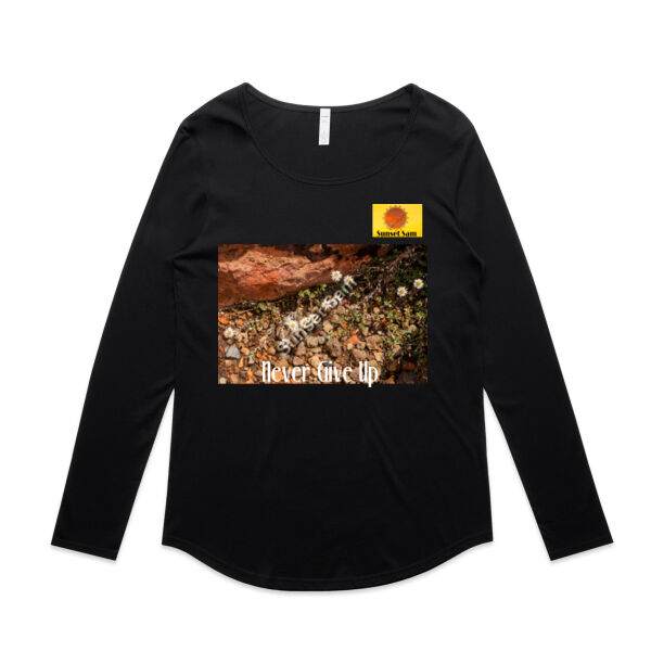 Flowers in the Rocks, Never give up - AS Colour Womens Mali Long Sleeve Tee Thumbnail