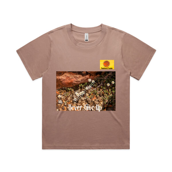 Flowers in the Rocks, Never give up - AS Colour Womens Martina Tee Thumbnail