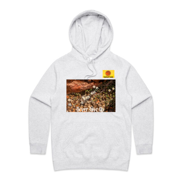 Flowers in the Rocks, Never give up - AS Colour Womens Supply Hood Thumbnail