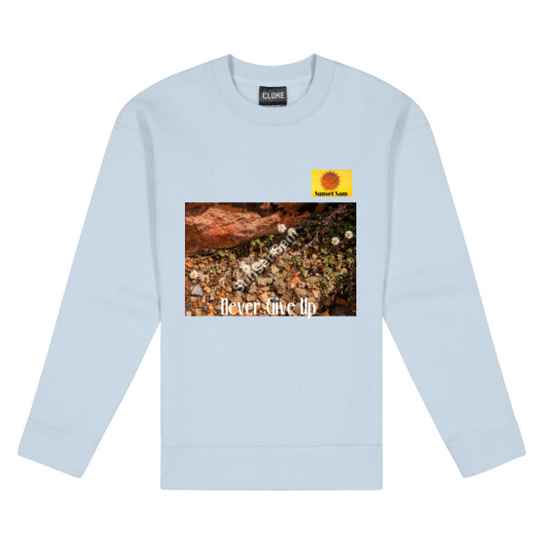 Flowers in the Rocks, Never give up - Cloke Women's Standard Crew Neck Sweat Thumbnail