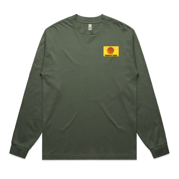 Flowers in the Rocks, Photo on back - AS Colour Mens Heavy Long Sleeve Tee Thumbnail