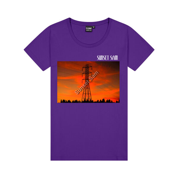 Sunset Powerline - Cloke Womens Silhouette Tee Thumbnail