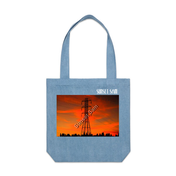 Sunset Powerline - AS Colour Denim Carrie Tote Thumbnail