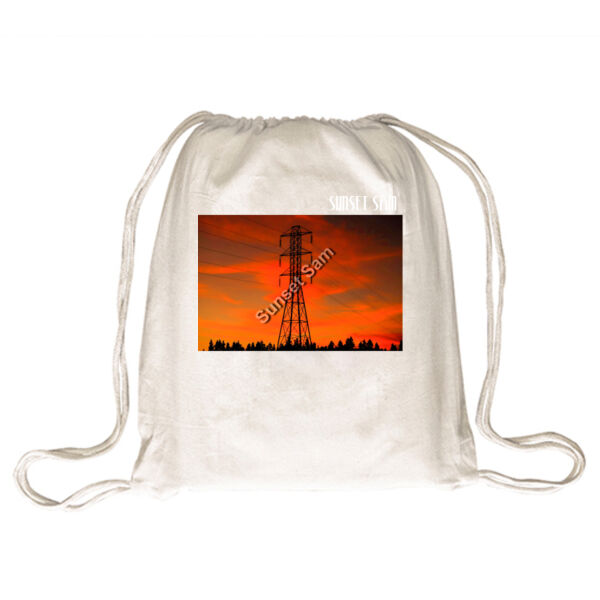 Sunset Powerline - Drawstring Backpack Thumbnail