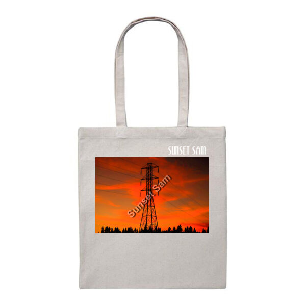 Sunset Powerline - Heavy Duty Canvas Tote Bag Thumbnail