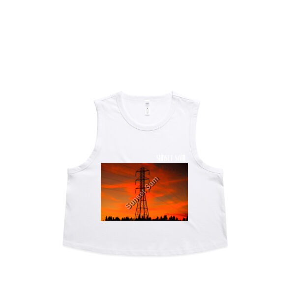 Sunset Powerline - AS Colour Womens Martina Crop Tank Thumbnail