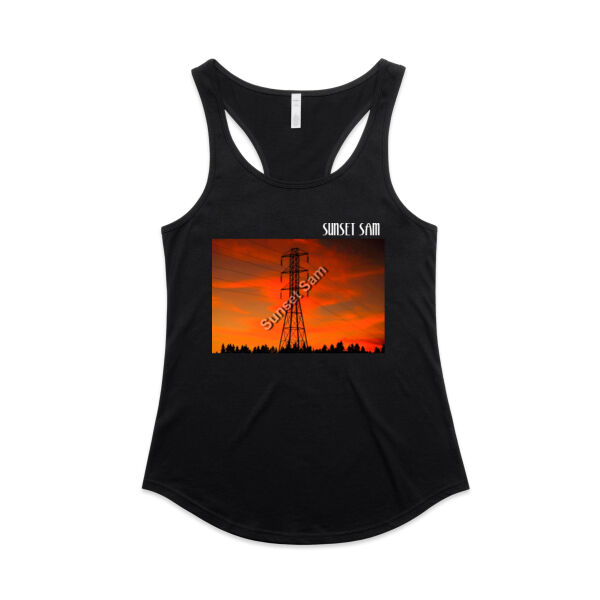 Sunset Powerline - AS Colour Womens Mali Racerback Singlet Thumbnail