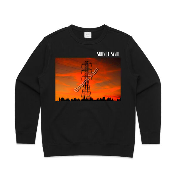 Sunset Powerline - AS Colour Womens Premium Crew Thumbnail
