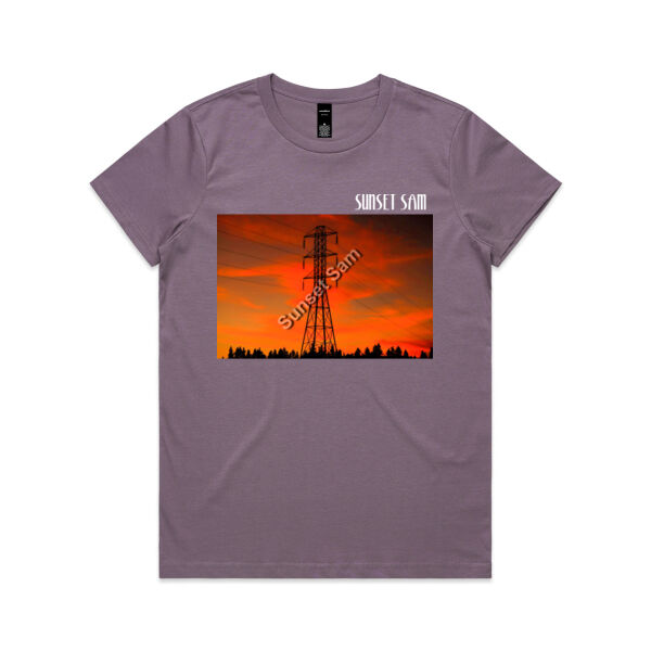 Sunset Powerline - AS Colour Womens Maple Tee Thumbnail
