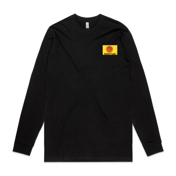 Sunset Powerline, photo on back - AS Colour Mens Staple Organic Longsleeve Tee Thumbnail