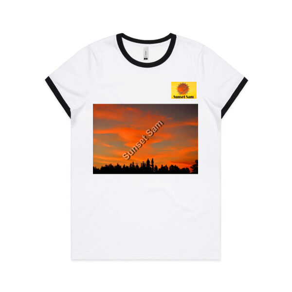 Sunset Swirl - AS Colour Womens Ringer Tee Thumbnail