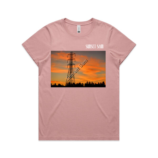 Sunset Powerswirl - AS Colour Womens Maple Faded Tee Thumbnail