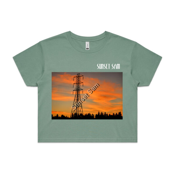 Sunset Powerswirl - AS Colour Womens Crop Tee Thumbnail