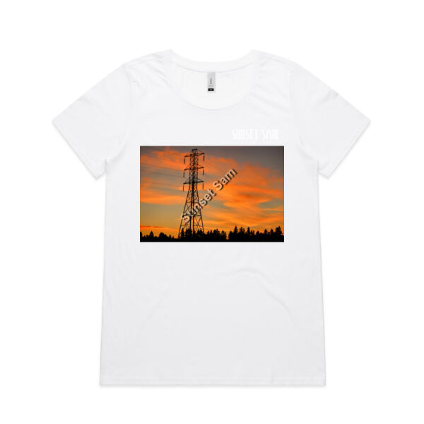 Sunset Powerswirl - AS Colour Womens Shallow Scoop Tee Thumbnail