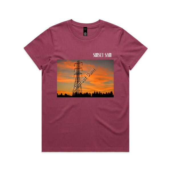 Sunset Powerswirl - AS Colour Womens Maple Tee Thumbnail