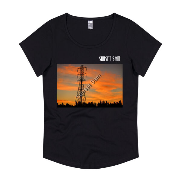 Sunset Powerswirl - Thread Project Womens Jazz Scoop Neck Tee Thumbnail