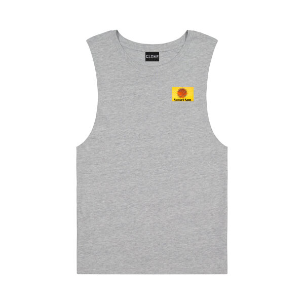 Sunset Powerswirl, photo on back - Cloke Mens Big Air Tank Thumbnail