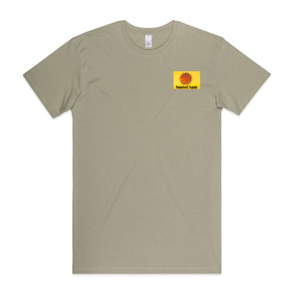 Sunset Powerswirl, photo on back - AS Colour Mens Staple Organic Tee Thumbnail