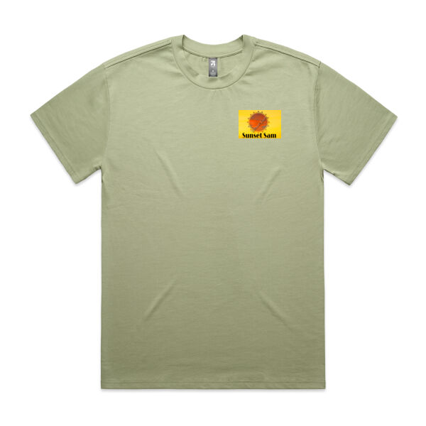 Sunset Line, photo on back - AS Colour Mens Heavy Tee Thumbnail