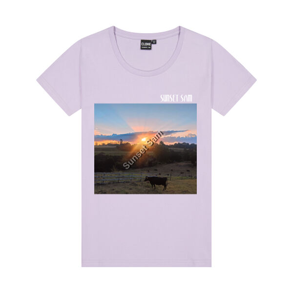 Sunset Cow - Cloke Womens Silhouette Tee Thumbnail
