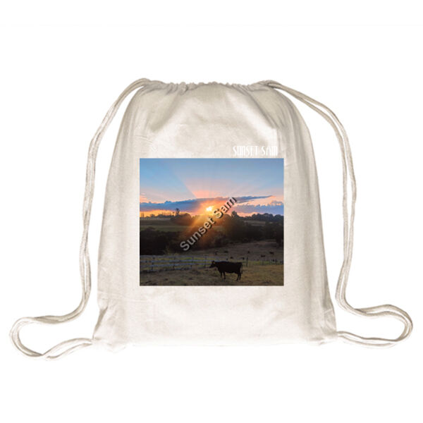 Sunset Cow - Drawstring Backpack Thumbnail