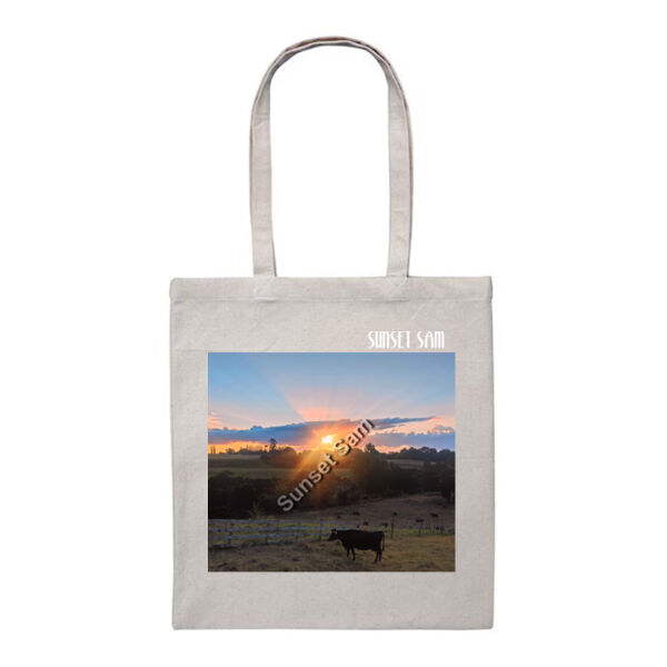 Sunset Cow - Heavy Duty Canvas Tote Bag Thumbnail