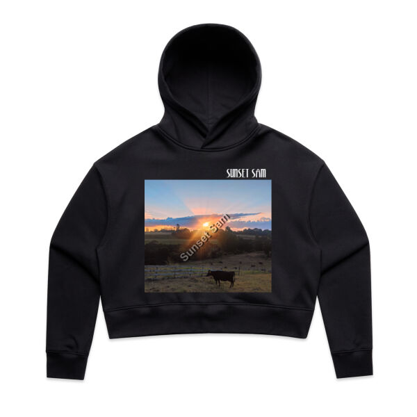 Sunset Cow - AS Colour Womens Relax Crop Hood Thumbnail