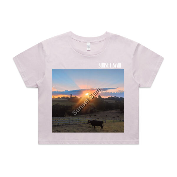 Sunset Cow - AS Colour Womens Crop Tee Thumbnail